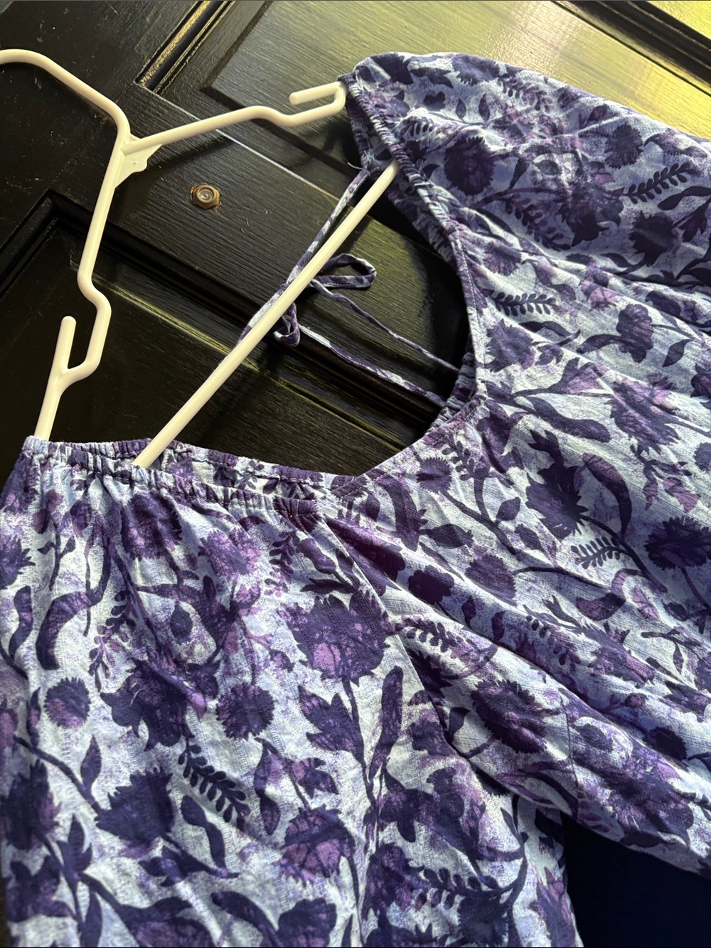 Universal Thread Blue Floral Maxi Dress with Puff 3/4 length Sleeves - Picture 6 of 14